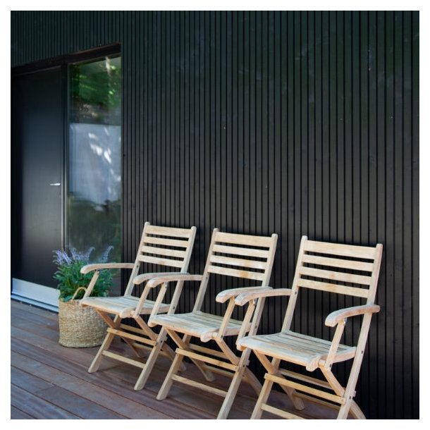 Dales - Armstol i teaktr, foldbar