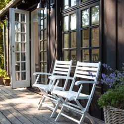 Dales - Armstol i hvid mahogni, foldbar