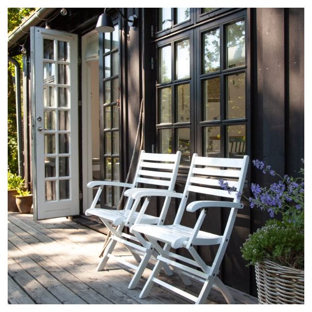 Dales - Armstol i hvid mahogni, foldbar