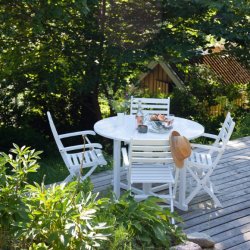 Dales - Armstol i hvid mahogni, foldbar