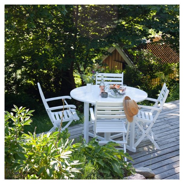 Dales - Armstol i hvid mahogni, foldbar