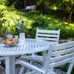 Dales - Armstol i hvid mahogni, foldbar