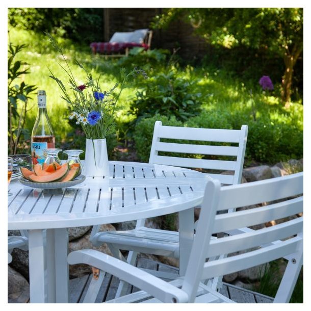 Dales - Armstol i hvid mahogni, foldbar