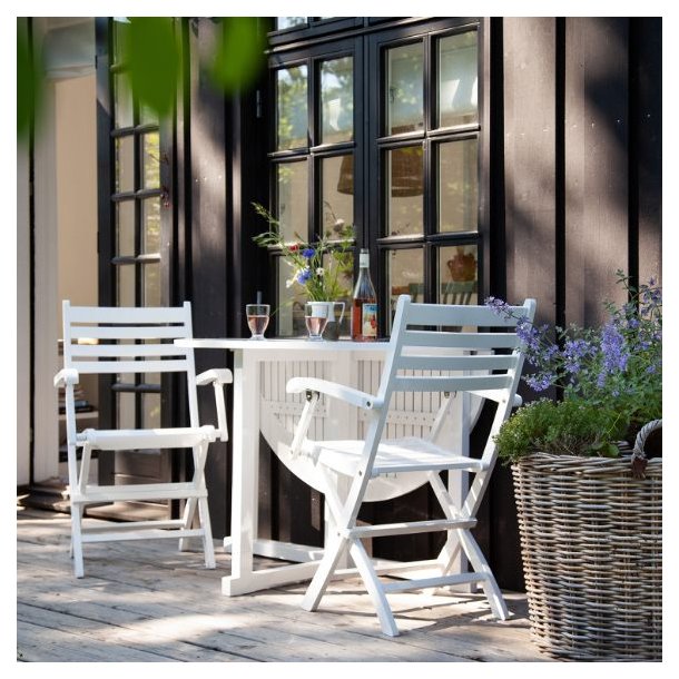 Dales - Armstol i hvid mahogni, foldbar