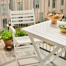 Dales - Armstol i hvid mahogni, foldbar