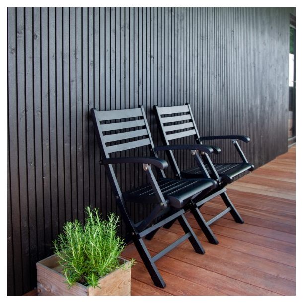 Dales - Armstol i sort mahogni, foldbar