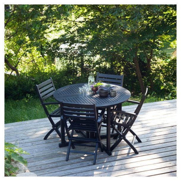 Dales - Armstol i sort mahogni, foldbar