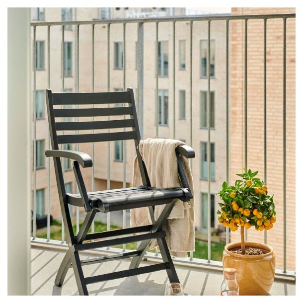 Dales - Armstol i sort mahogni, foldbar