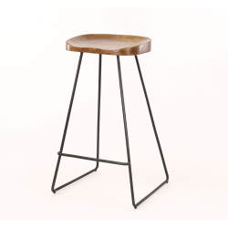 High-five - 2 Barstole i massiv akacietr og metal