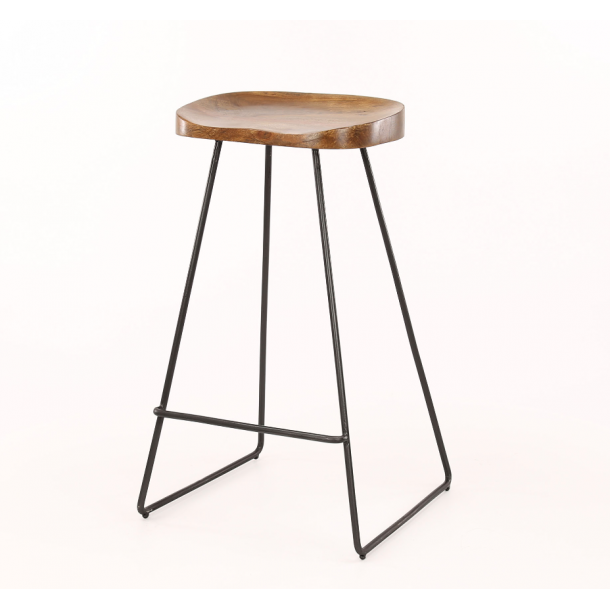 High-five - 2 Barstole i massiv akacietr og metal