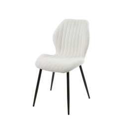 Cole - 4 Spisebordsstole i hvid Boucl stof