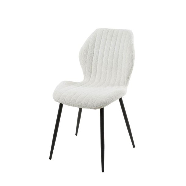 Cole - 4 Spisebordsstole i hvid Boucl stof