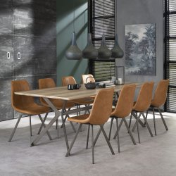 Oxen - 4 Spisebordsstole i brunt PU lder