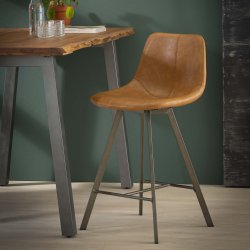 Barney- 4 Barstole i metal og brunt lder