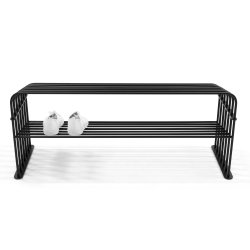 Vigas - Skohylla i svart metall, bredd 100 cm.