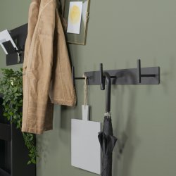 Zahara - Knagerkke med tre knager i sort metal