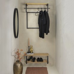 Razor - Skohylde i sort metal og egetr