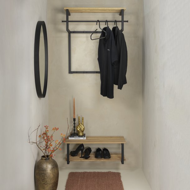 Razor - Skohylde i sort metal og egetr