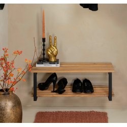 Razor - Skohylde i sort metal og egetr