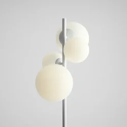 Dizzy - Gulvlampe i hvid metal og hvidt glas