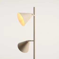 Frigg- Gulvlampe med to skrme i beige metal