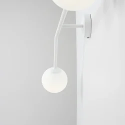 Limelight - Vglampe i hvidt metal og hvidt glas, bredde 97 cm