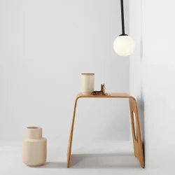 Limelight - Vglampe i sort metal og hvidt glas, hjde 99 cm