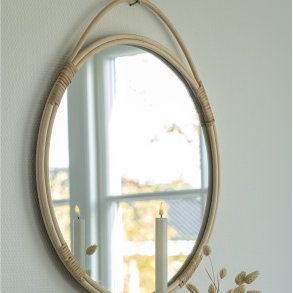 Malou - Spegel i rotting, diameter 50 cm.