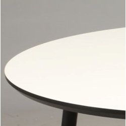 DT 110 - Spisebord i hvid laminat med sorte metal ben