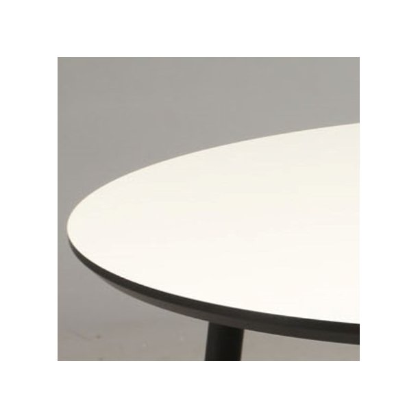 DT 110 - Spisebord i hvid laminat med sorte metal ben