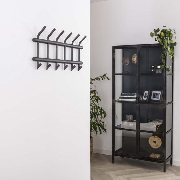 Tubs - Knagerkke i mat gr stl, otte knager og bredde 90 cm