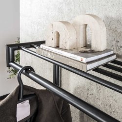 Curota - Hattehylde i mrkegr stl, bredde 100 cm., hjde 80 cm.