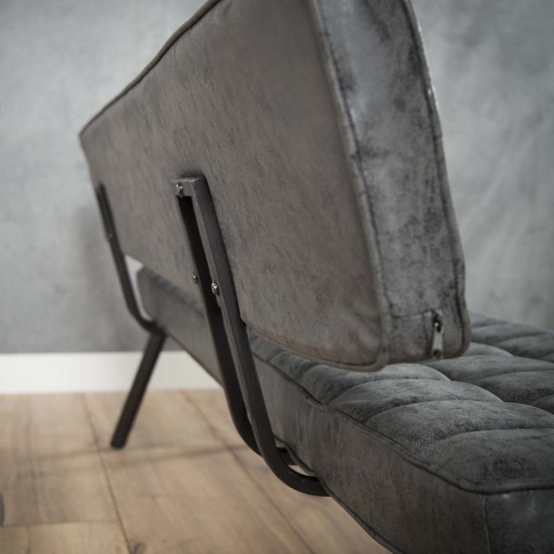 Dekker - Bnk i sort imiteret lder med lngde 180 cm