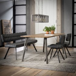 Dekker - Bnk i sort imiteret lder med lngde 180 cm