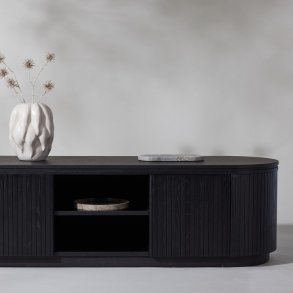 Corps - TV-bord i sort egefiner p MDF