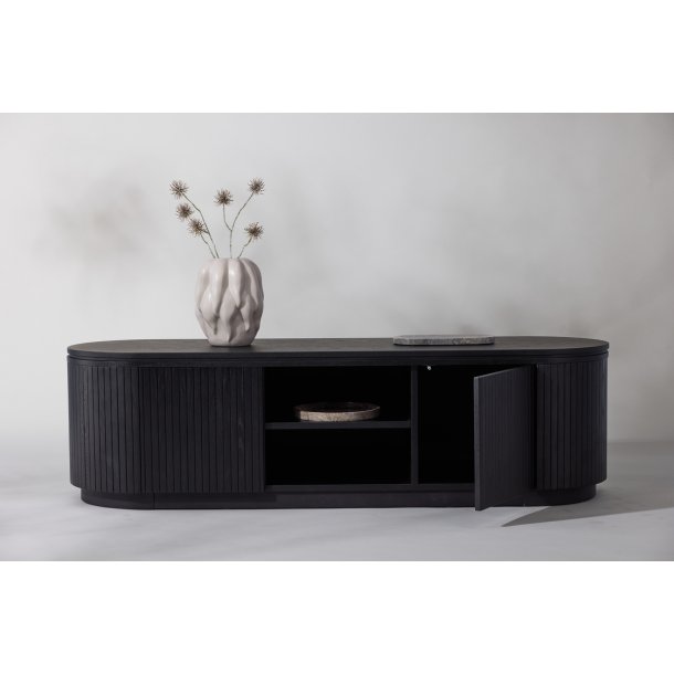 Corps - TV-bord i sort egefiner p MDF