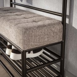 Lunox - Kl�dst�llning i bronsf�rgad metall med kl�dd b�nk