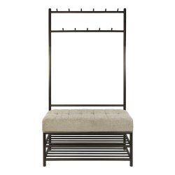 Lunox - Kl�dst�llning i bronsf�rgad metall med kl�dd b�nk