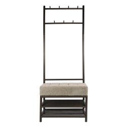 Lunox - Kl�dst�llning i bronsf�rgad metall med kl�dd b�nk, bredd 70 cm.