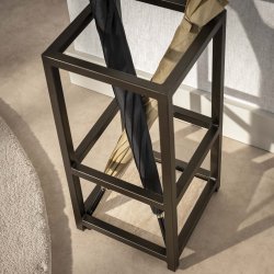 Iluvias - Paraplyst�ll i bronsf�rgad metall med fyrkantig design