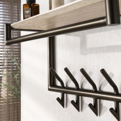 Nanook - Hattehylde med 2 x 5 knager i bronzefarvet metal