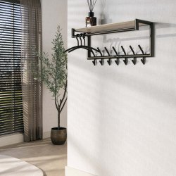 Nanook - Hattehylde med 2 x 7 knager i bronzefarvet metal