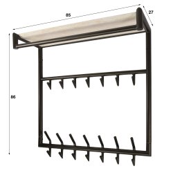 Nanook - Hattehylde med 3 x 7 knager i bronzefarvet metal