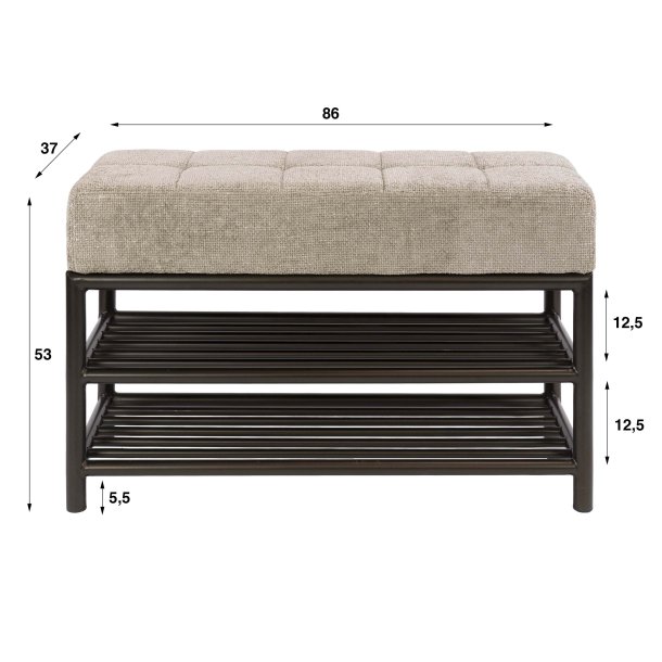 Nanook � Skob�nk i bronsf�rgad metall med sittdyna