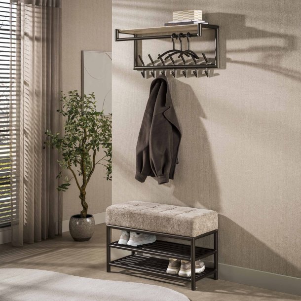 Nanook � Skob�nk i bronsf�rgad metall med sittdyna
