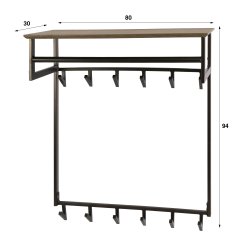 Drift - Hatthylla i bronsf�rgad metall, h�jd 94 cm