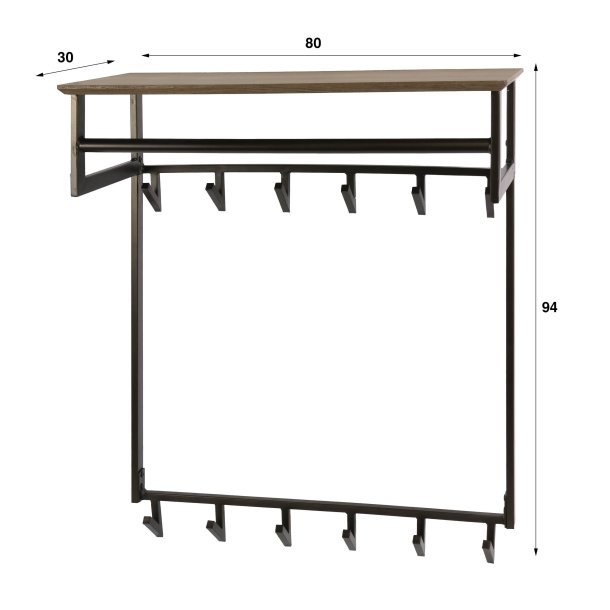 Drift - Hatthylla i bronsf�rgad metall, h�jd 94 cm