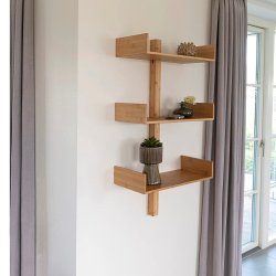 Lado - Reol med tre hylder, massiv bambus tr�