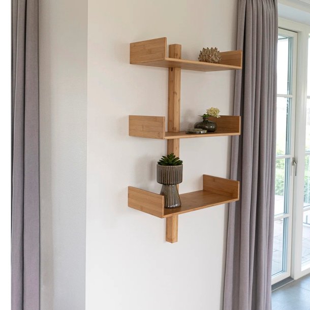 Lado - Reol med tre hylder, massiv bambus tr�