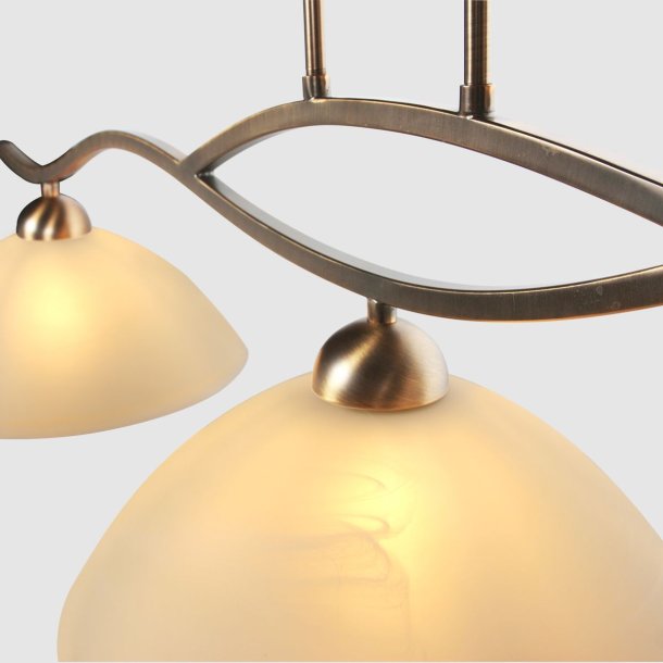 Kosmos- Loftlampe i bronze finish, tre sk�rme i glas